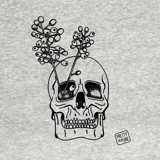 Inktober Poisonous Plants Skull by prettyinpunk